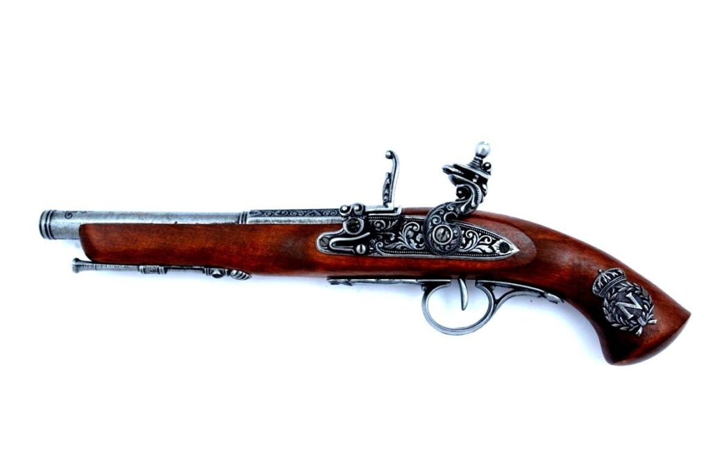 Francuski pistolet skałkowy XIXw